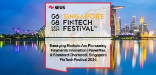 Wang Hu of PayerMax and Luke Boland of Standard Chartered discuss cross-border payments, APIs, and emerging markets innovation at Singapore FinTech Festival 2024.