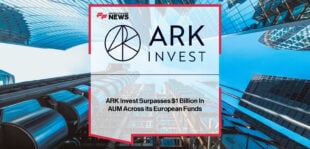 Cathie Wood and Stuart Forbes of ARK Invest celebrate ARK Invest Europe surpassing $1 billion in assets under management, driven by strong demand for innovation-focused ETFs in AI, robotics, and sustainability.