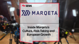 Deanna Fernandez from Marqeta speaking at the FF News Tattoo Studio during Fintech Talents 2025, discussing company culture, risk-taking, and Marqeta’s growth in Europe.