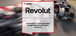 Audi Revolut F1 Team launches its Formula 1 era in Berlin with CEO Gernot Döllner, Revolut’s Antoine Le Nel, team leaders Mattia Binotto and Jonathan Wheatley, and drivers Nico Hülkenberg and Gabriel Bortoleto.