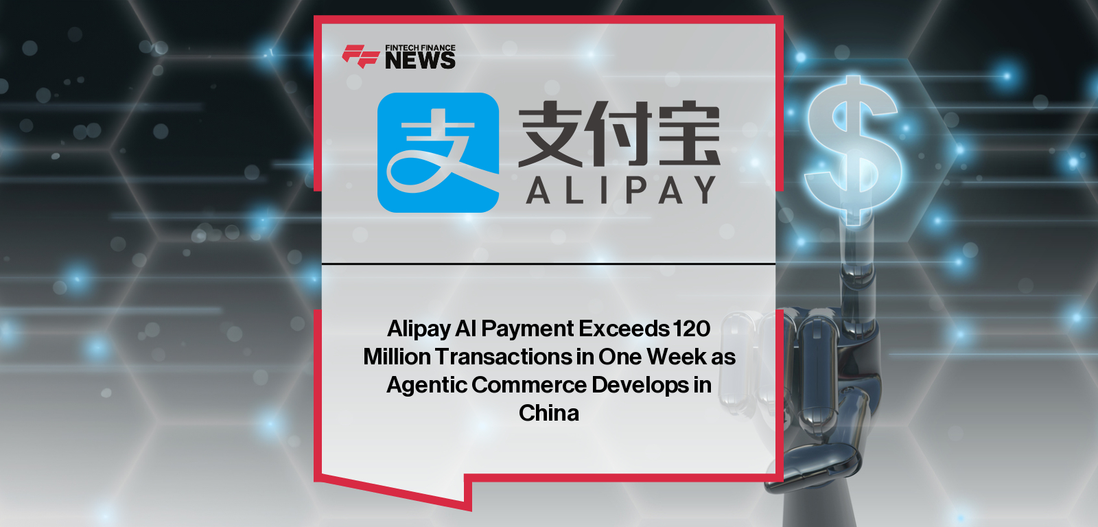 Alipay reports over 120 million weekly AI Pay transactions, highlighting partnerships with Rokid, Alibaba, and Luckin Coffee in agentic commerce.